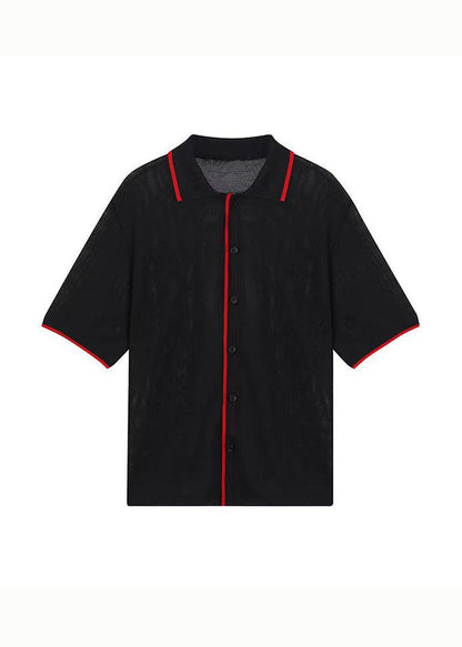 Korean Loose Thin Mesh Short Sleeved Shirt