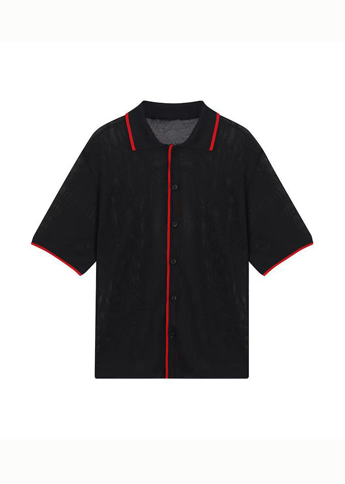 Korean Loose Thin Mesh Short Sleeved Shirt