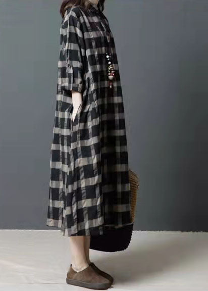 Large Pockets Spring Shirt Dress