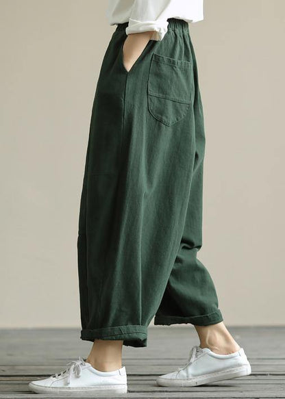 Literary Loose Orange Flowers Color Wild Large Size Elastic Waist Nine-point Harem Pants