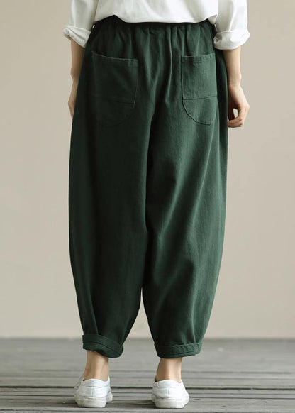 Literary Loose Grey Texture Color Wild Large Size Elastic Waist Nine-point Harem Pants