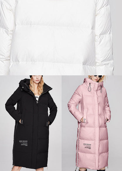 Loose Black Zippered Pockets Warm Winter Duck Down Coat