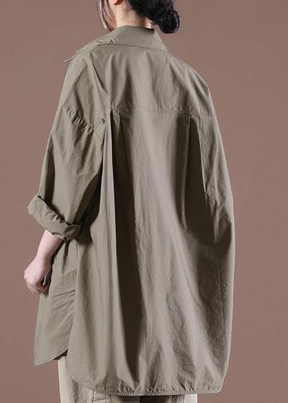 Loose Chocolate Shirt Long Sleeve Spring Tops