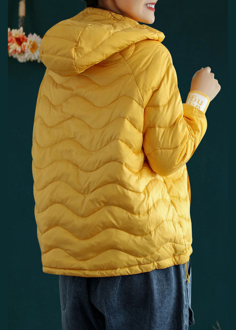 Loose Green Hooded Drawstring Duck Down Sweatshirt Winter Down Coat