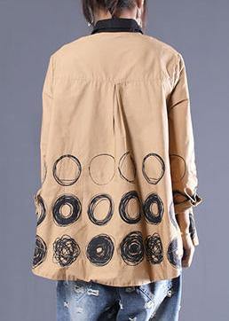Loose Khaki Dotted Clothes for Patchwork Shirt