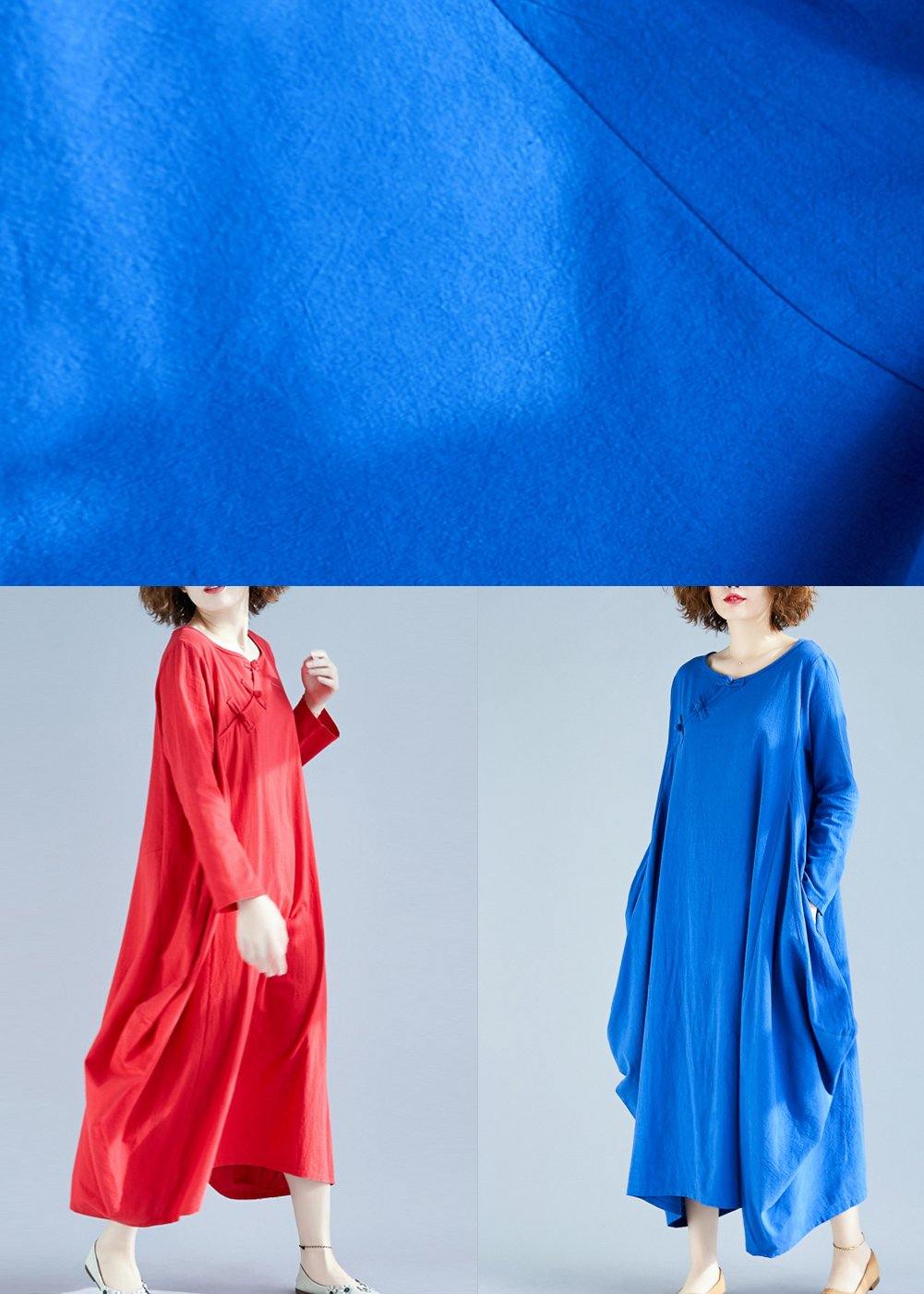 Loose O Neck Asymmetric Spring Wardrobes Fabrics Blue a Line Dress