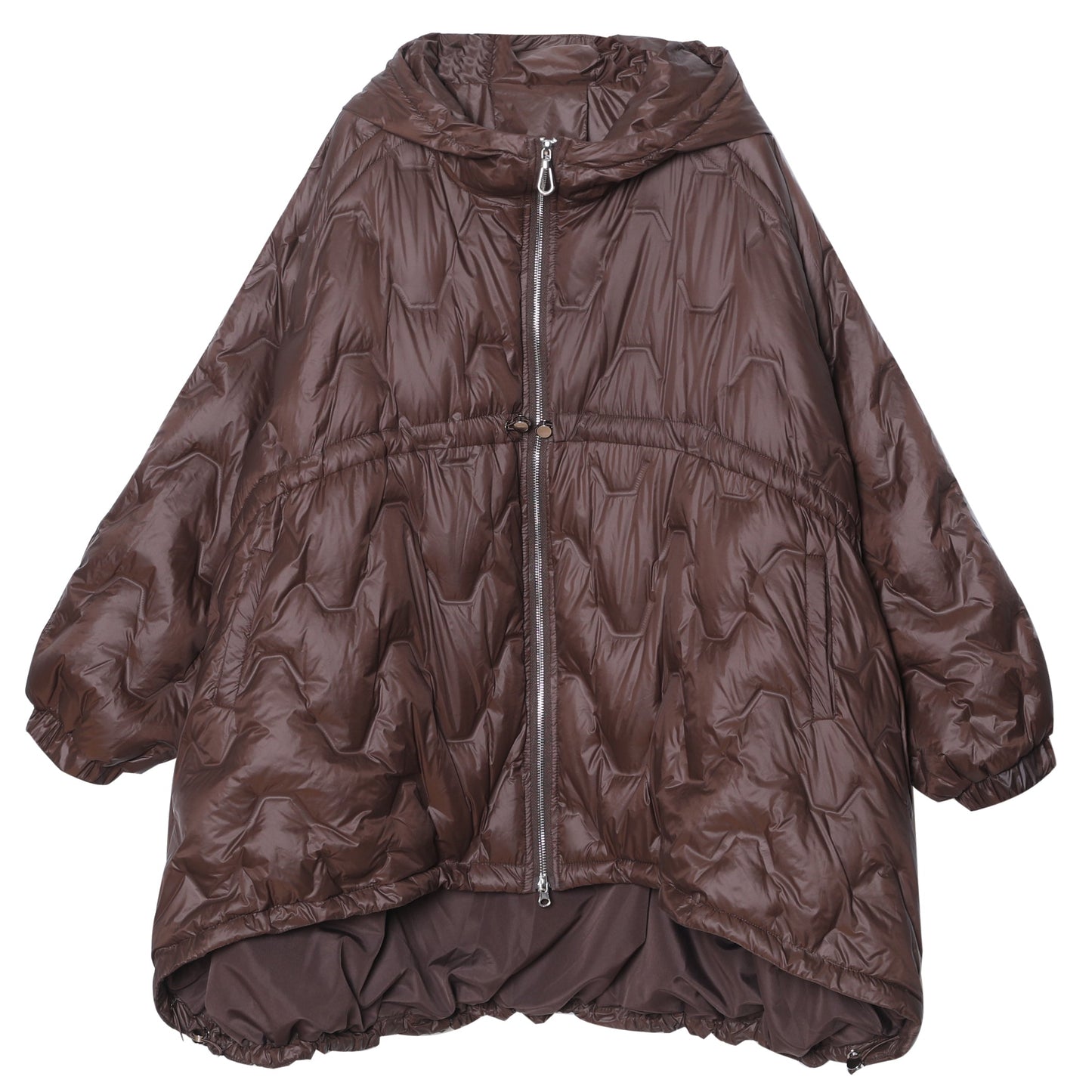 Loose Red Hooded Drawstring Duck Down Winter Down Coat