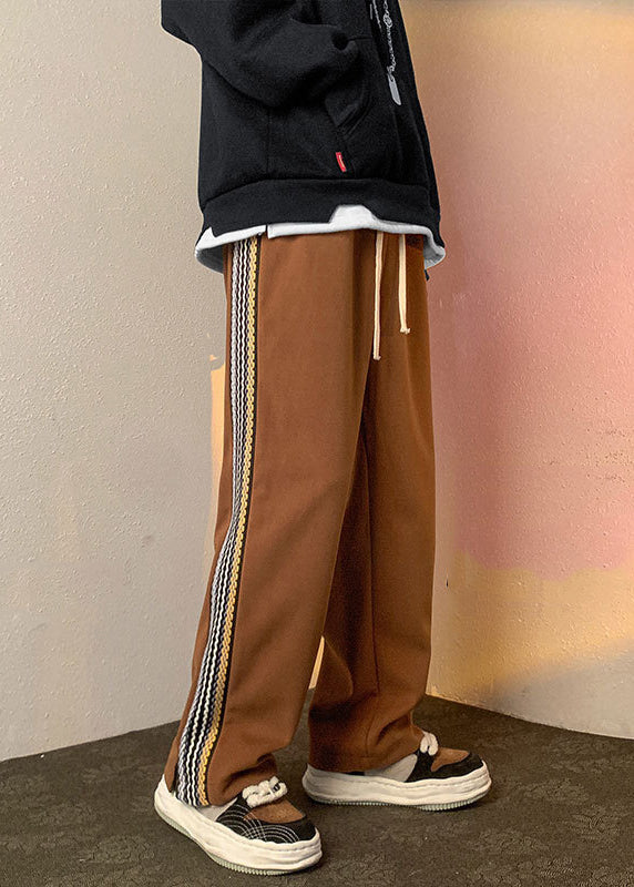 Loose White Pockets Zippered Side Open Cotton Pants Fall