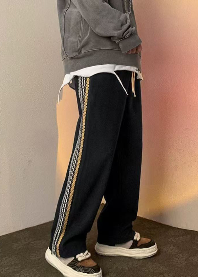 Loose White Pockets Zippered Side Open Cotton Pants Fall