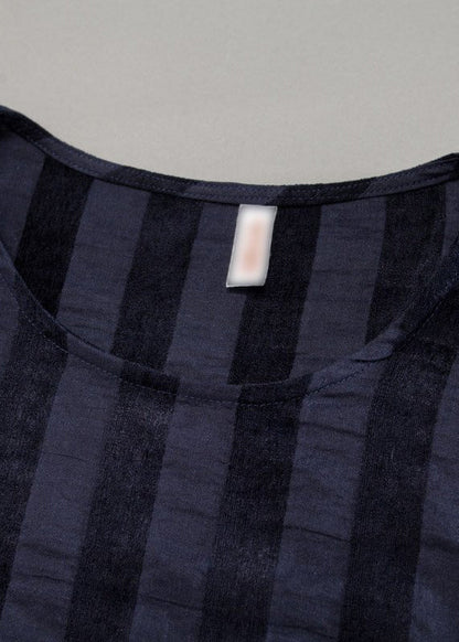 Loose Cotton Tunics for Striped Loose O-neck Maxi Dress