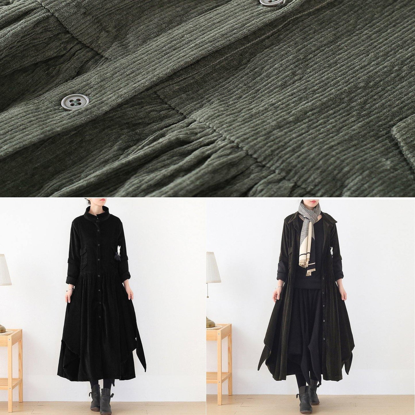 Loose False Two Pieces Fine Spring Outwear Army Green Jackets