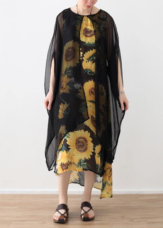 Loose Cotton Dresses False Two Pieces Long Summer Dresses