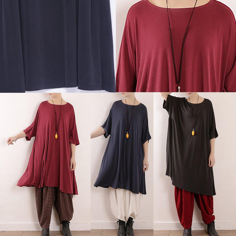 Loose Gray Silk Tunics O Neck Large Hem a Line Summer Dresses