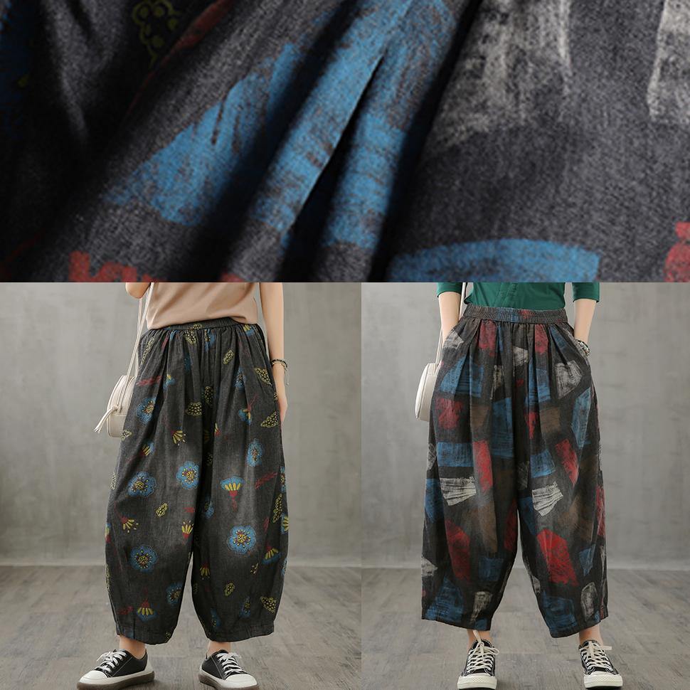 Loose High-waisted Jeans Children's Red Printed Wide-leg Pants