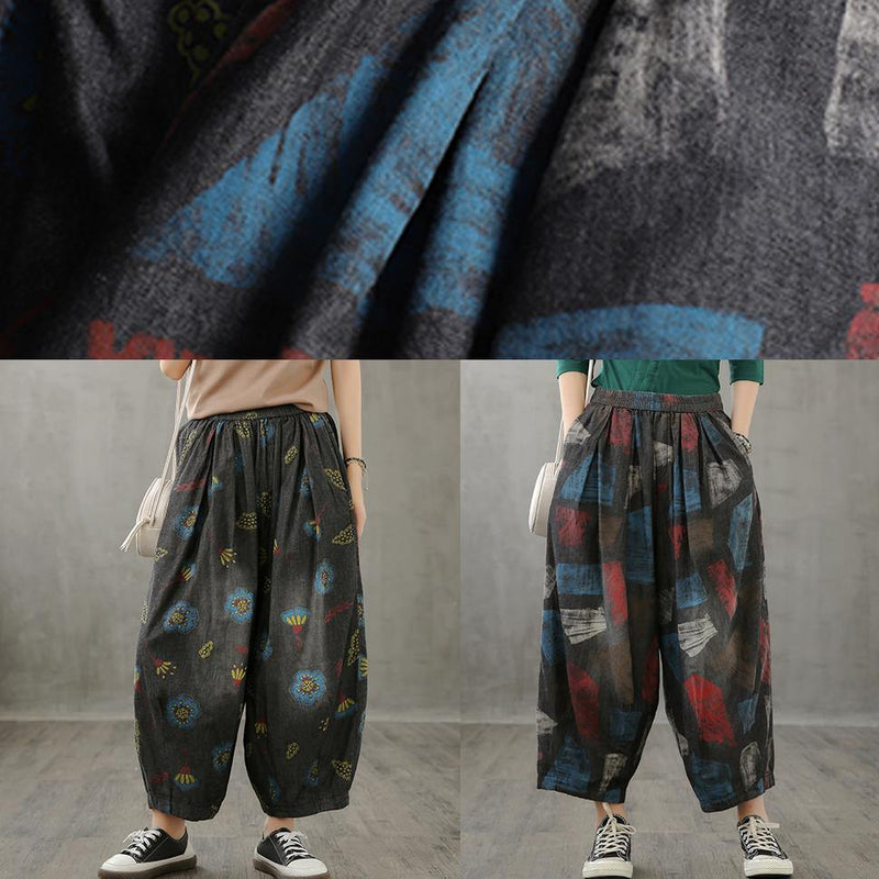 Loose High-waisted Jeans Children's Red Printed Wide-leg Pants