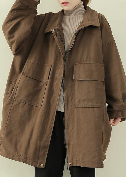 Loose Lapel Collar Springtunics for Black Oversized Outwears