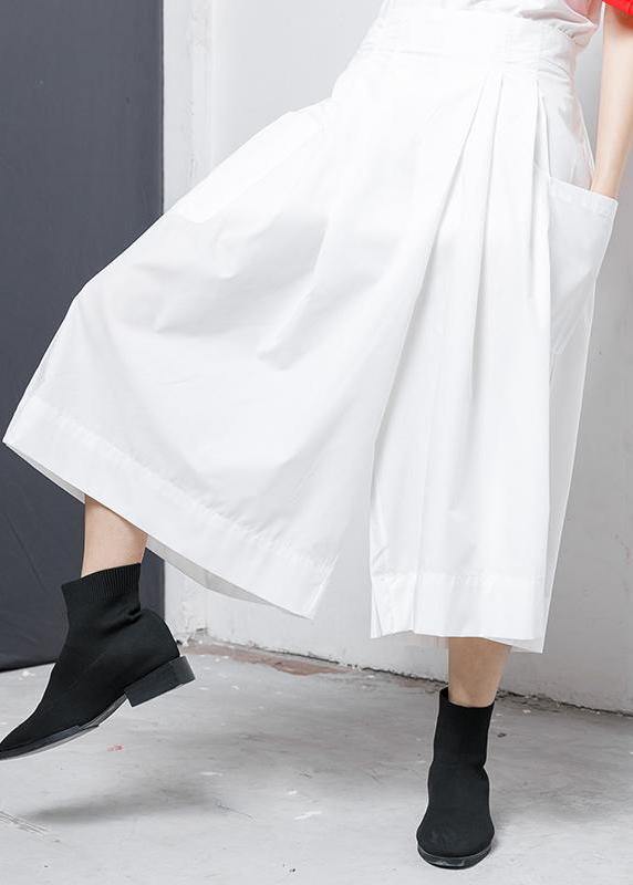 Loose Linen Clothes Pakistani Elastic Waist Wide Leg Pants