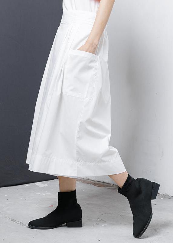 Loose Linen Clothes Pakistani Elastic Waist Wide Leg Pants
