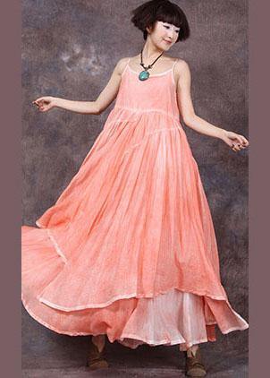 Loose Sleeveless Linen Clothes for Tunic Tops Orange Tie Waist Cardigan Summer