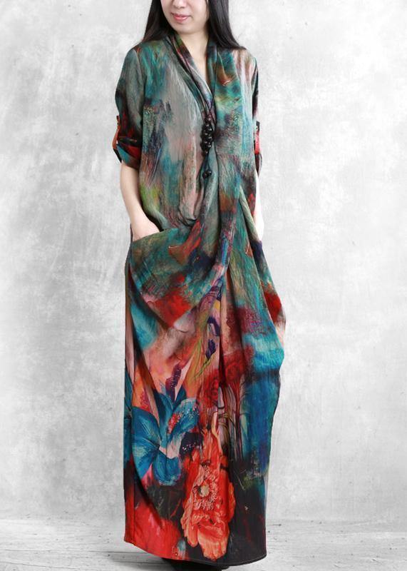Loose V Neck Asymmetric Wonderful Summer Dress Chiffon