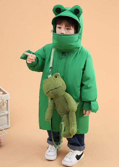 Green Hooded Zippered Duck Down Winter Coats Winter