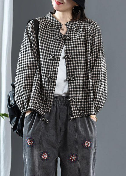 Luxury Purple O-Neck Plaid Fall Long Sleeve Trench