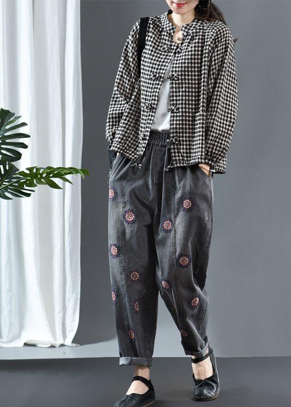 Purple O-neck Plaid Fall Long Sleeve Trench