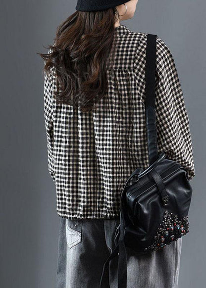 Luxury Red O-Neck Plaid Fall Long Sleeve Trench