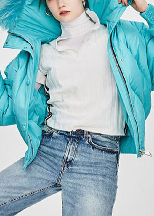 Blue Fur Collar Thick Winter Duck Down Down Coats