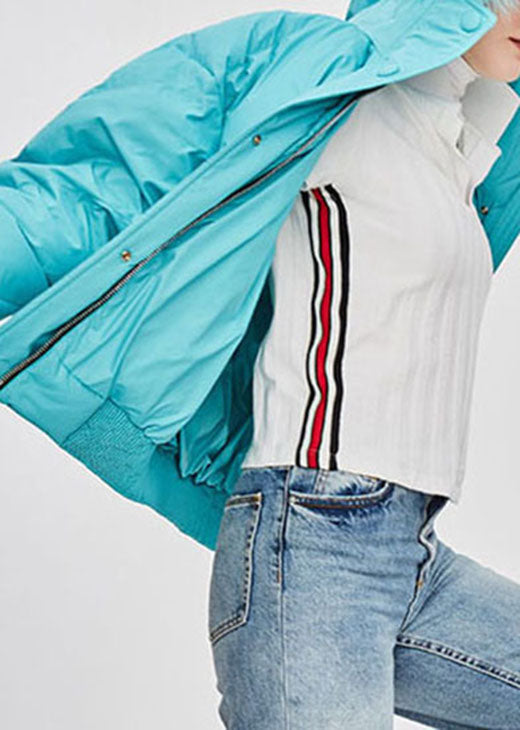 Blue Fur Collar Thick Winter Duck Down Down Coats