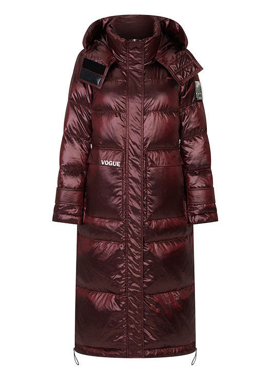 Mulberry Pockets Graphic Lengthen Winter Duck Down Jacket