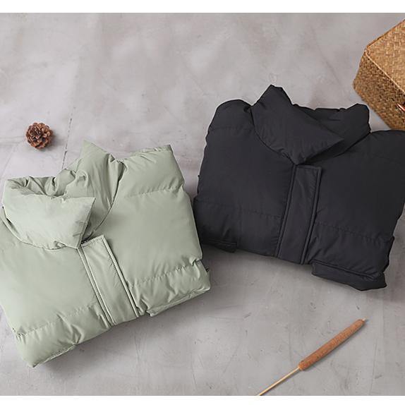 Black Goose Down Coat Down Jacket Winter Stand Collar Outwear