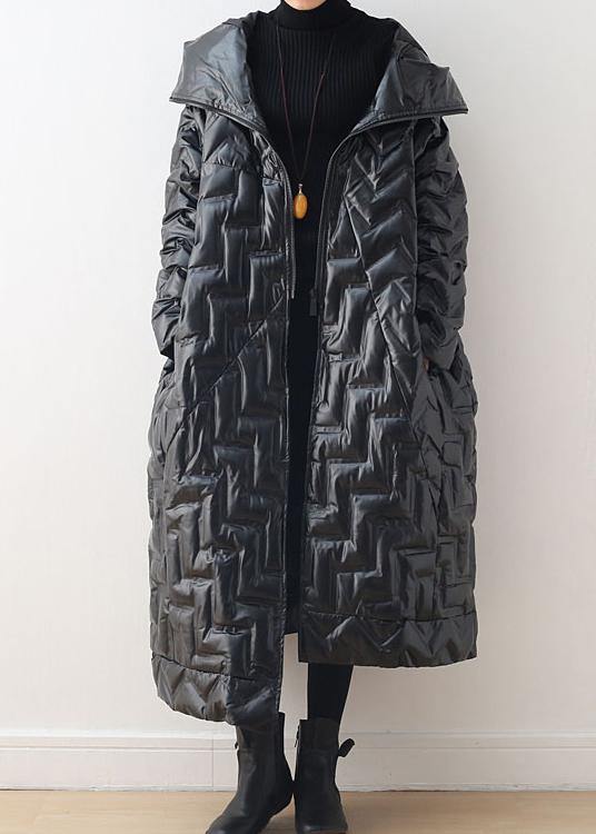 Black Warm Warm Winter Coat Plussize Hoodeddown Jacket Glossynew Coats