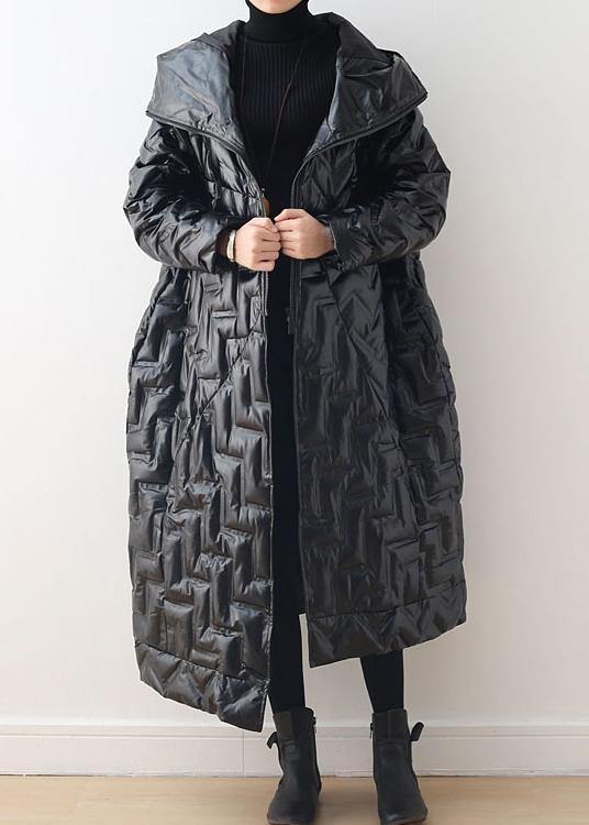Black Warm Warm Winter Coat Plussize Hoodeddown Jacket Glossynew Coats