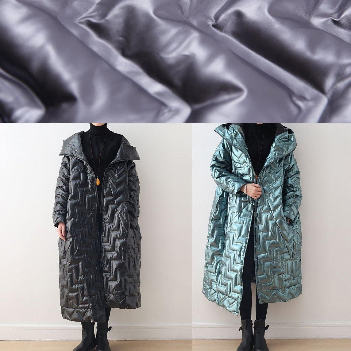 Black Warm Warm Winter Coat Plussize Hoodeddown Jacket Glossynew Coats