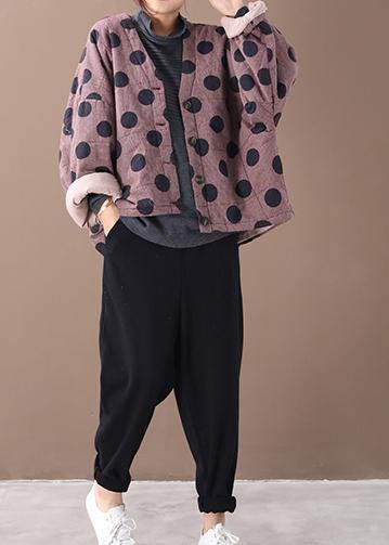 Jackets Red Plaid Dotted V Neck Button Down Coats