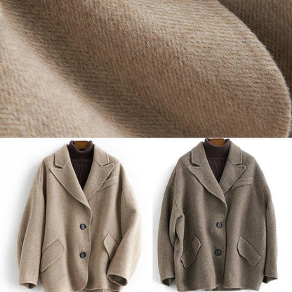 Chocolate Wool Coat Woman Coats Button Down Notched Coats