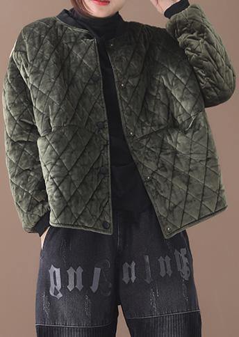 Clothing Winter Jacket Two Pockets Winter Outwear Green Thick Coats