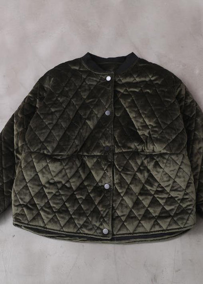 Clothing Winter Jacket Two Pockets Winter Outwear Green Thick Coats