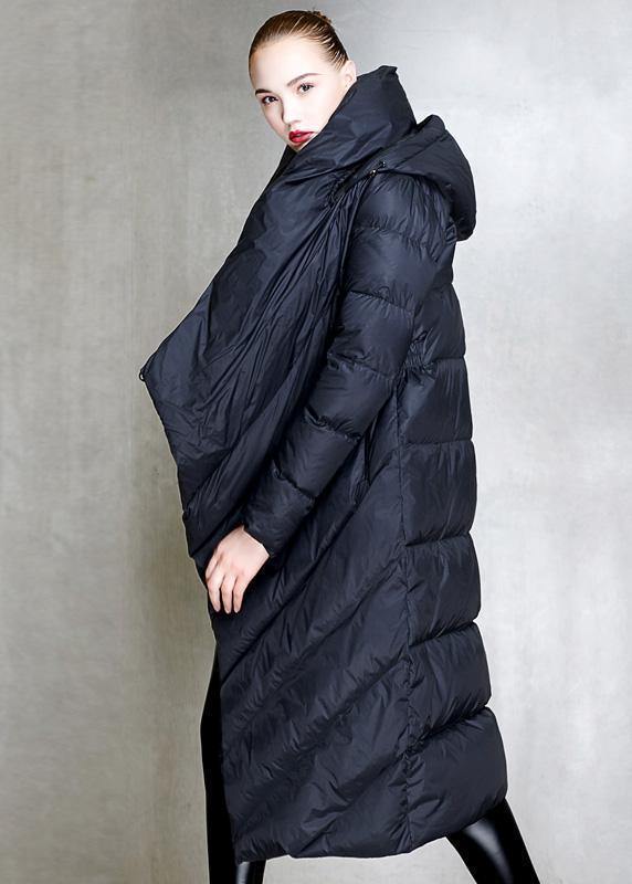 Down Jacket Hooded Coats Burgundy Dark Buckle Down Jacket Woman