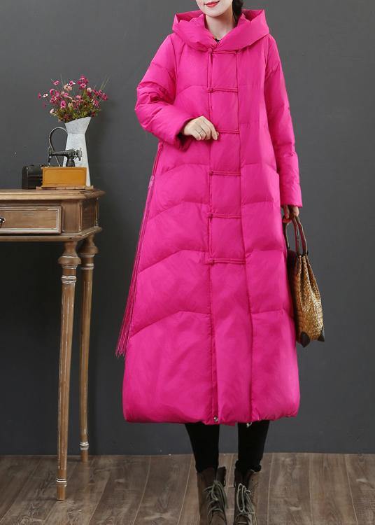 Snow Jackets Jackets Rose Hooded Zippered Down Jacket