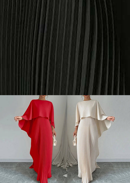 Modern Beige O-neck Maxi Dresses Spring