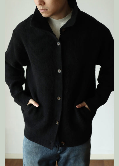 Modern Black Button Cozy Woolen Coat Winter