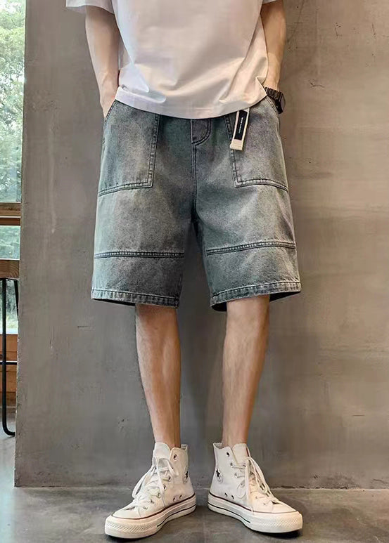 Modern Blue Pockets High Waist Denim Shorts Summer