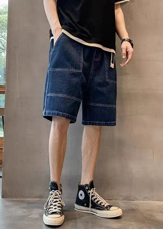 Modern Blue Pockets High Waist Denim Shorts Summer