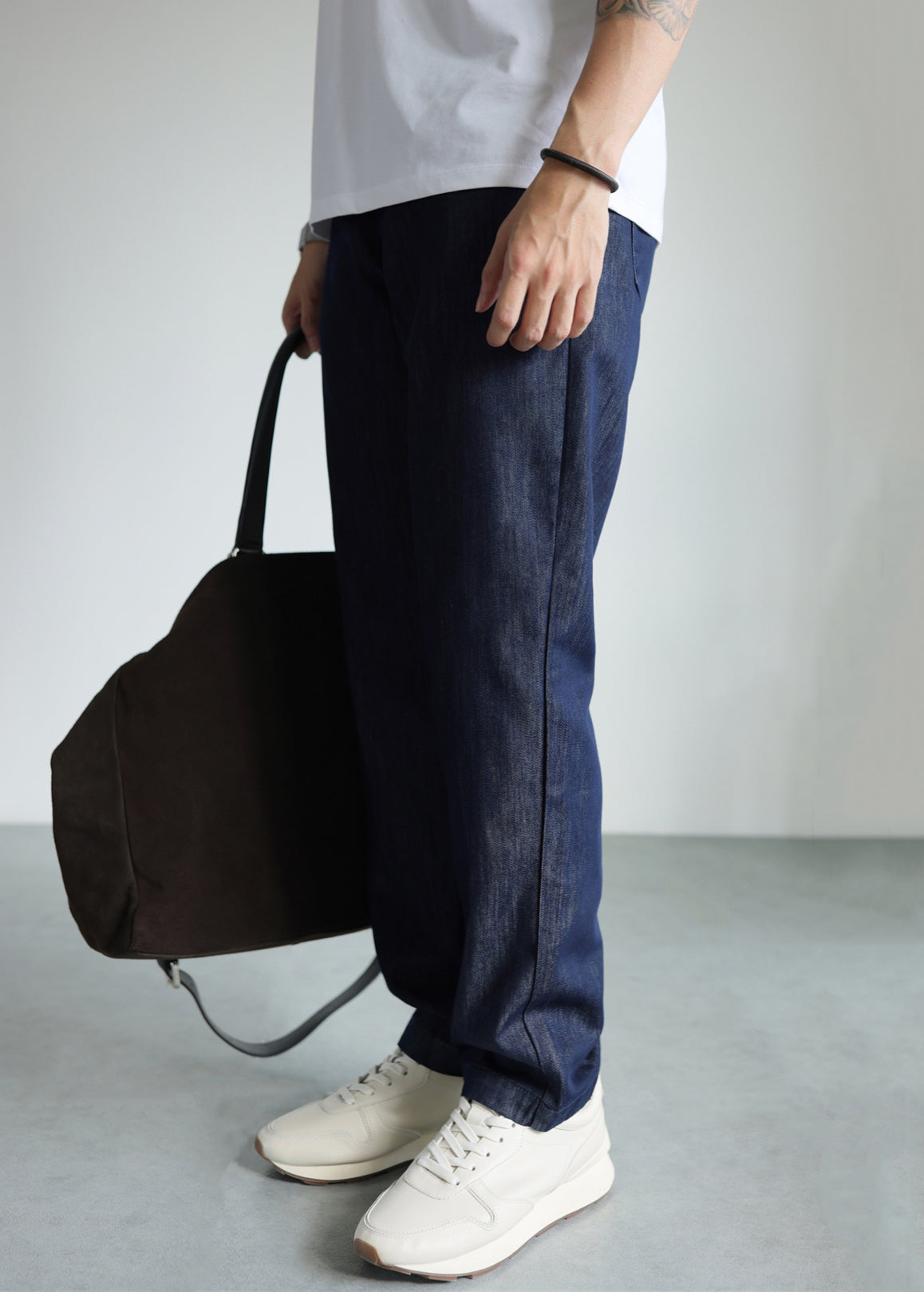 Modern Blue Pockets High Waist Denim Straight Pants Fall