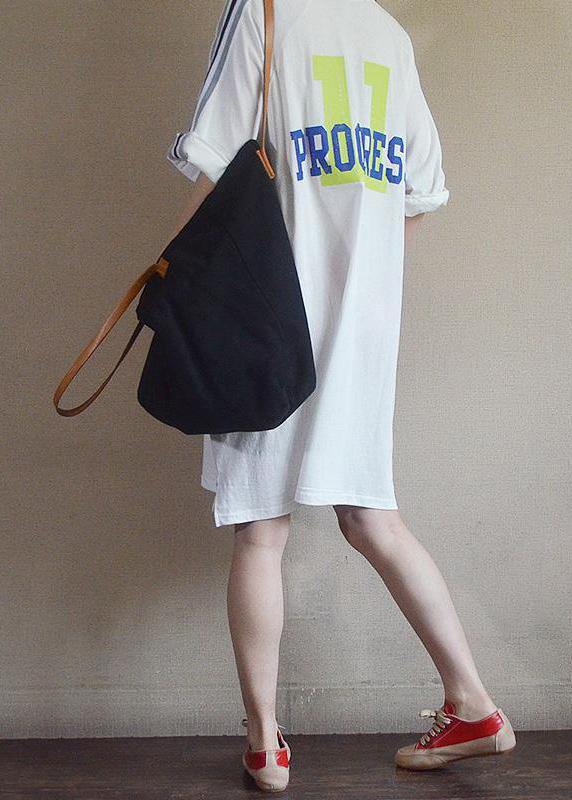 Modern Cotton Tunics Loose Letter Cotton Dress