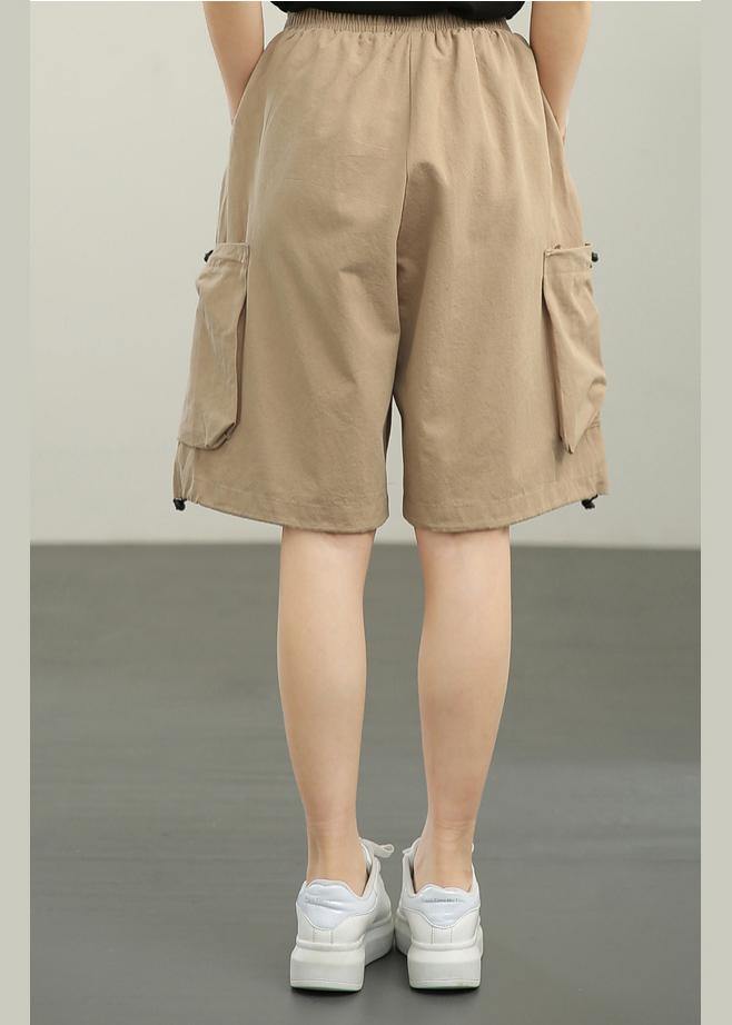 Modern Khaki Pockets Hot Pants Summer