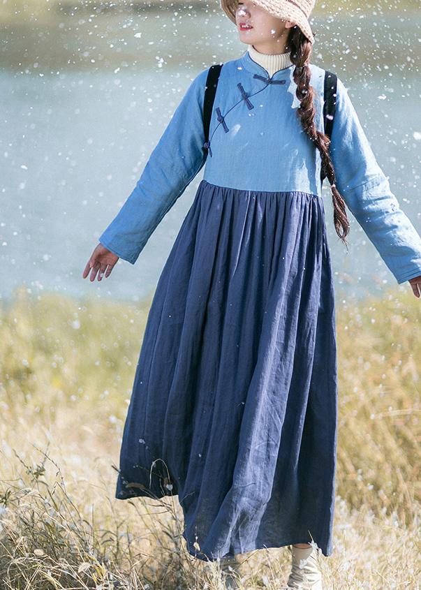 Modern Light Blue Robes Stand Asymmetrical Robe Spring Dress