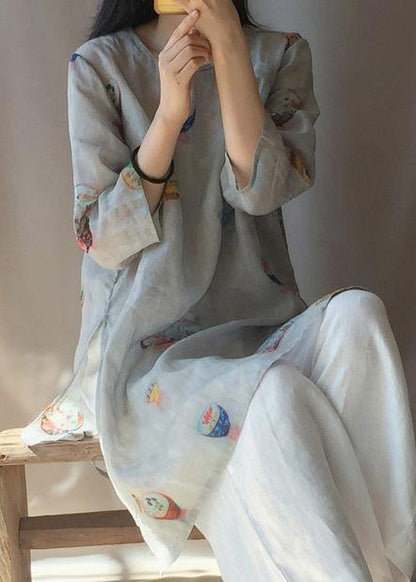 Modern O Neck Half Sleeve Clothes Shape Print Shirt